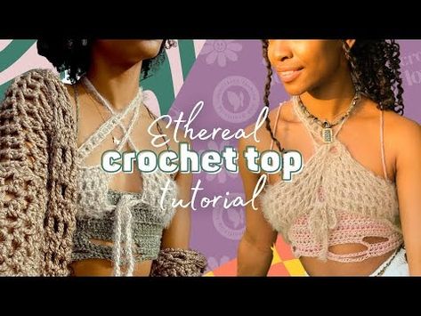 (2249) ♡ ethereal crochet top tutorial | fairycore 🧚🏽‍♀️ , mermaidcore 🐚 | distressed top & mesh top ✨ - YouTube Ethereal Crochet, Crochet Top Tutorial, Distressed Top, Mesh Top, Crochet Top, Mesh, Crochet