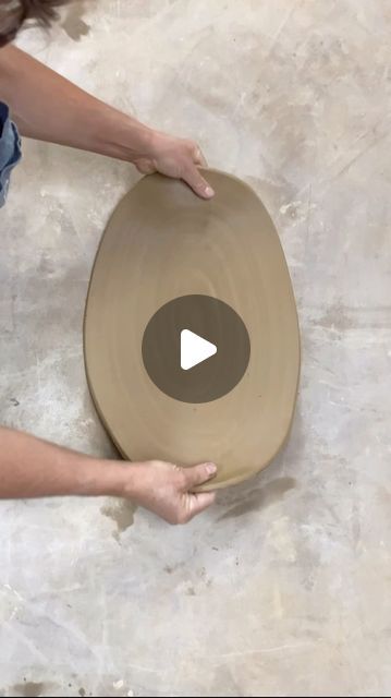 Kajsa Leijström on Instagram: "Another way to make an oval plate (when my throw & stretch technique isn’t enough) Here bottom and rim are thrown and altered separetly, joined when leatherhard. Had to edit away a lot of the process to not get a short enough reel. Might show shaping the rim decor another time if you’re interested? Or a longer version on Youtube? #keraleij_potteryvideo" Pottery Platter, Oval Plate, Ceramic Platters, Slab Pottery, Oval Plates, Oval Platter, Pottery Plates, The Process, Ceramics