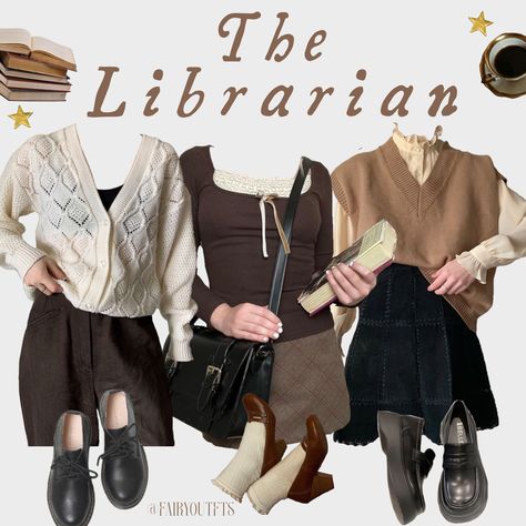 Spring Librarian Outfit, Library Assistant Outfit, Library Core Outfit, Librarian Core Aesthetic, Librarian Core Outfit, Bookworm Aesthetic Outfit, Bookworm Outfit, Bookish Outfits, Librarian Chic Outfits