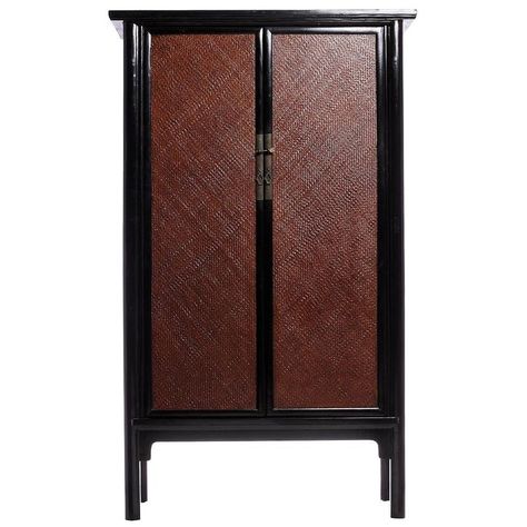 1stdibs - Antique Lacquered Woven Armoire Panels From China Circa 1800S Rattan Armoire Cabinet, Black Molding, Asian Furniture, Chinese Furniture, Art Objects, Flipping Furniture, Discount Furniture, Beautiful Furniture, Art Furniture