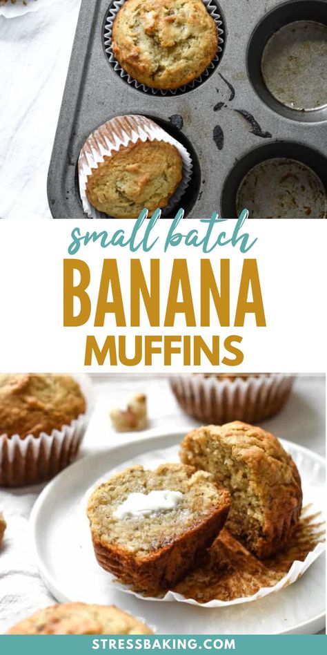 Small Batch Banana Muffins, Homemade Chocolate Chip Muffins, Banana Breakfast Muffins, Easy Baking Recipe, Baby Muffins, Banana Muffins Easy, Healthy Banana Muffins, Banana Muffin, Healthy Breakfast Muffins