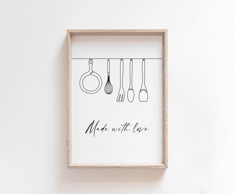 Kitchen Frames Ideas Wall Art, Kitchen Pictures Decor Wall Art, Kitchen Painting Art, Kitchen Quotes Decor, Printable Kitchen Wall Art, Kitchen Wall Prints, Line Drawing Wall Art, Wall Art Dining Room, Wall Art Dining