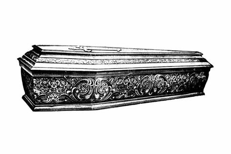 Victorian Coffin, Coffin Drawing Reference, Coffin Sketch, Coffin Illustration, Ap Art, Gothic Art, Art Plastique, Drawing Reference, Vintage Illustration