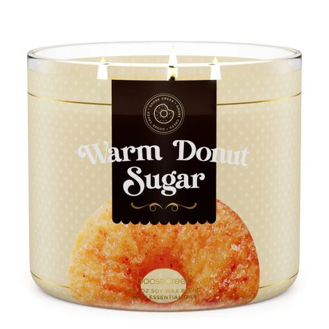 Warm Donut Sugar Large 3-Wick Candle - Aromatic Comfort Food in a Jar – Goose Creek Candle Food In A Jar, Goose Creek Candles, Donut Display, Aromatic Candle, Cake Dip, Sweet Candles, Goose Creek, Fried Dough, Donut Shop