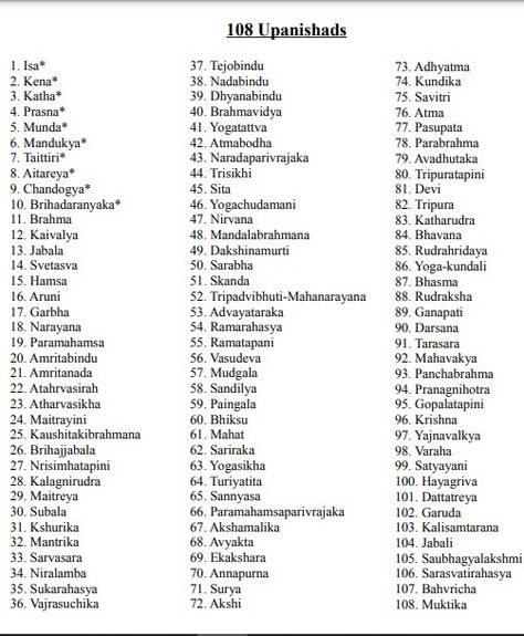 The Names of 108 Upanishads – Hinduism Facts Shiv 108 Name, Hinduism Facts, Hinduism Books, Hinduism Beliefs, Vedas India, Hindu Names, Vedic Astrology Charts, Hinduism History, Hindu Vedas