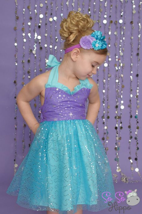 Vestido de lentejuelas y brillo Ariel por SoSoHippo en Etsy Sequin Kids Dress, Mermaid Birthday Party Decorations, Ariel Birthday, Mermaid Theme Party, Mermaid Parties, Little Mermaid Birthday, Mermaid Costume, Mermaid Birthday Party, Sparkle Dress