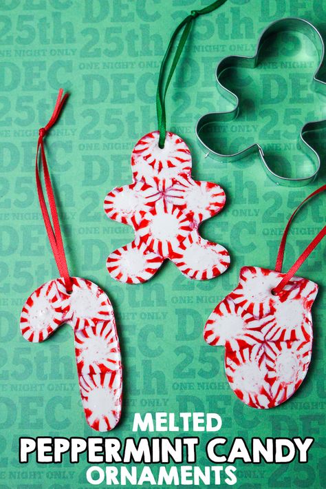 Peppermint Candy Crafts, Peppermint Candy Ornaments, Christmas Candy Crafts, Peppermint Ornament, Candy Cane Crafts, Peppermint Christmas, Candy Ornaments, Candy Cane Ornament, Kids Christmas Ornaments