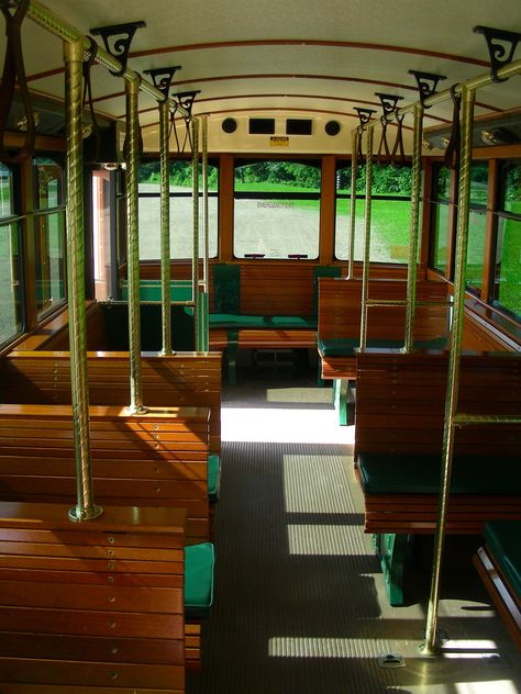 The inside of one of our New Orleans style Trolley! The perfect touch to your wedding day! New Orleans Style, Cool Suits, Park Slide, Wedding Season, New Orleans, Wedding Day