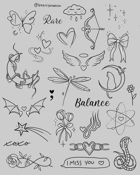 Free Tattoo Fonts, Small Girly Tattoos, Beginner Tattoos, Petit Tattoo, Small Pretty Tattoos, Flash Tattoo Designs, Tattoo Style Drawings, Tattoo Design Book, Discreet Tattoos