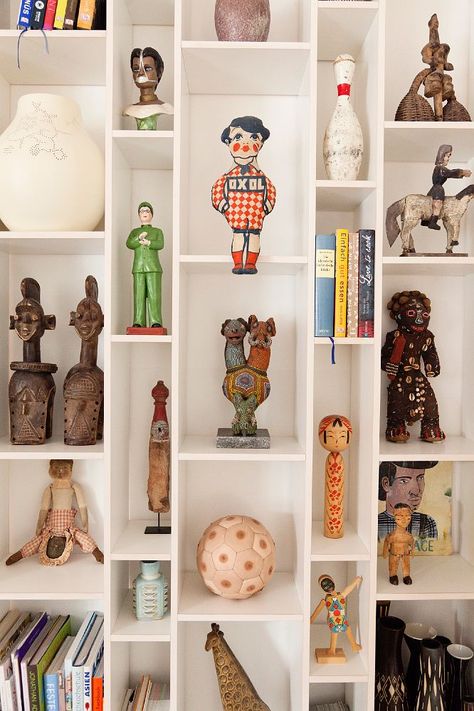 Olaf Hajek « The Selby Olaf Hajek, Toy Collection Display, Berlin Apartment, Collection Display, Toy Display, Ikea Hackers, Wedding Board, Displaying Collections, Art Display