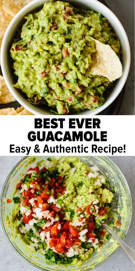 Authentic Guacamole Recipe, Mexican Dip, Guacamole Recipe Easy, Avocado Recipe, Best Guacamole, Best Guacamole Recipe, Cocktail Syrups, Craft Cocktail, Idee Pasto