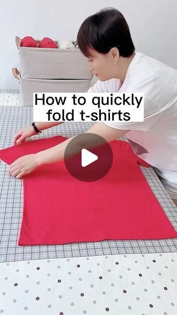 How To Fold Nightgowns, Folding T Shirts For Drawers, Folding Tshirt To Save Space, Folding T Shirts To Save Space, Folding Clothes To Save Space Shirts, How To Fold T Shirts, How To Fold Tshirts Drawers, Folding Shirts To Save Space, How To Fold Tshirts