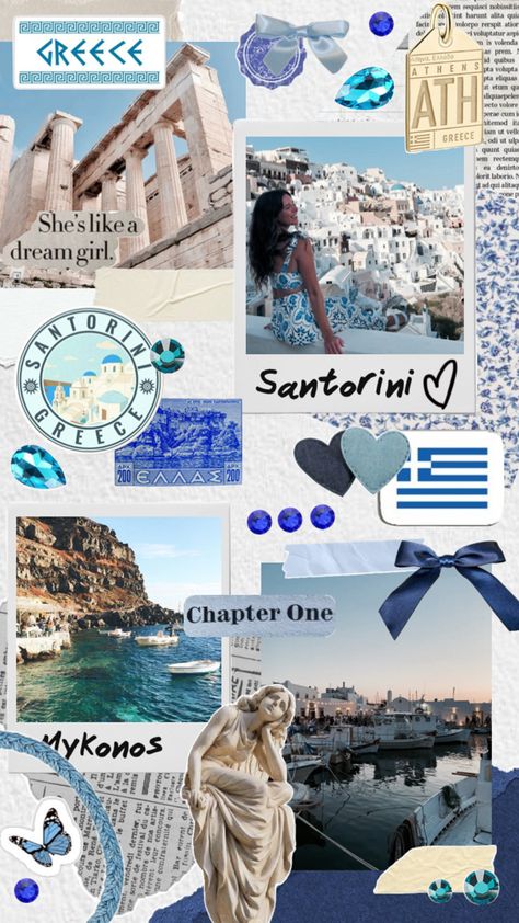 Greece, Greek, journal, athens, blue and white, coastal granddaughter, aesthetic, mykonos, santorini, crete, athens Greece Scrapbook, Blue And White Coastal, Coastal Granddaughter Aesthetic, Granddaughter Aesthetic, Scrapbook Collage, Coastal Granddaughter, Chapter One, Santorini Greece, Athens Greece