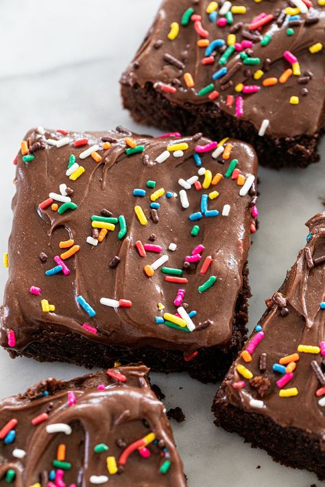 From Scratch Brownies, Scratch Brownies, Whipped Chocolate Frosting, Homemade Brownies Easy, Sour Cream Frosting, Brownie Frosting, Brownies Recipe Homemade, How To Make Brownies, Chewy Brownies