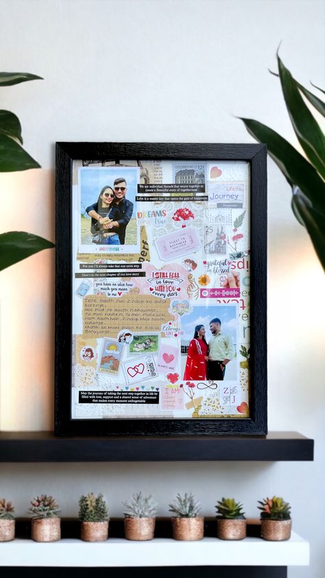 Beautiful couple vintage journal frame - a charming way to showcase your love story. Vintage-inspired design with intricate details and a distressed finish. Perfect for capturing and preserving cherished memories✨❤️ #Vintagejournalframe #Giftideas #amarcrafts Couple Picture Frame Ideas, Couple Photo Frame Ideas, Vintage Glass Frame, Journal Frame, Dream Person, Laura Vanderkam, Scrapbook Frame, Couple Vintage, Framing Ideas