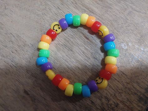 I finally made the bracelet that I got inspired to make from my last post :3 I LOVE IT X3 💖 #kandi #bracelets #kidcore #inspo Kidcore Bracelet Ideas, Kidcore Crafts, Mah Core, Kidcore Bracelet, Kidcore Kandi, Kandi Beads, Diy Kandi Bracelets, Diy Kandi, Kandi Ideas