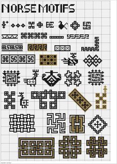 Viking Cross, Pagan Cross Stitch, Viking Embroidery, Norse Design, Viking Pattern, Celtic Cross Stitch, Cross Stitch Border Pattern, Norse Symbols, Woven Textiles