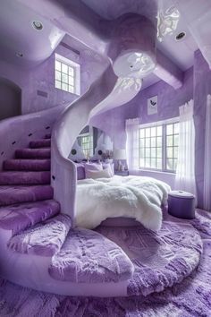 Purple Bedroom Decor, Purple Room Decor, Amazing Bedroom Designs, Beautiful Bedroom Decor, Dream Bedroom Inspiration, Cool Room Designs, Kids Room Interior Design, Luxury Room Bedroom, Dream Apartment Decor