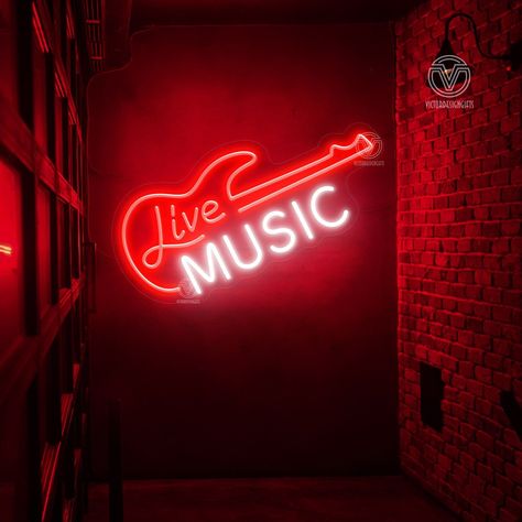 #NeonSigns #BrightIdeas #NeonCrafts #DIYNeon #NeonLightSigns #BrightIdeas Music Neon Sign, Music Neon, Music Studio Decor, Neon Sign Wall, Music Signs, Led Sign, Music Studio, Retro Home Decor, Studio Decor