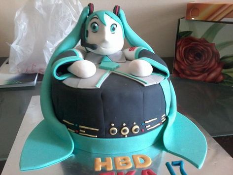 m i k u c a k e. Hatsune Miku Cake, Vbs Pjsekai, Cursed Miku, Miku Birthday, Hatsune Miku Birthday, Bad Cakes, Miku Hatsune Chibi, Anime Cake, Veggie Tales