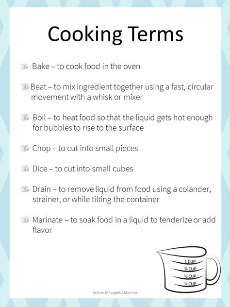 2nd Grade Cooking Activities, Culinary Arts Worksheets, Ahg Cooking Badge, Kids Cooking Class Ideas, Cooking Recipes For Kids, Teaching Kids To Cook, Homeschool Cooking, Cooking Terms, Culinary Lessons