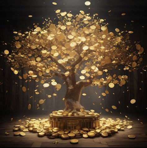 Coin Tree, God Is Good Quotes, Wealthy Life, 1st House, Golden Coin, Money Images, Gold Money, Manifesting Wealth, Gold Bullion