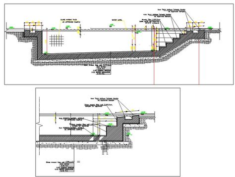 Swimming Pool Plan DWG File; 2d CAD drawing of swimming pool, swimming bath, wading pool, or paddling pool is a container that is filled with water to enable swimming or other leisure activities. Swimming Pool Dimensions, Pool Detail, Pool Design Plans, Swimming Pool Steps, Swimming Pool Plan, Swimming Pool Size, Pool Drawing, Luxury Pools Backyard, Pool Plumbing