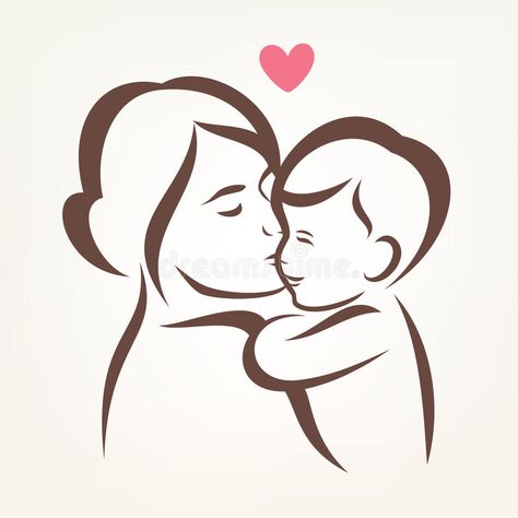 Illustration about Mother and son stylized vector silhouette, outlined sketch of mom and child. Illustration of parent, outline, idea - 53009533 Mom Son Tattoo, Mother And Child Drawing, Son Tattoos, Tattoos Tiny, Mother Son Tattoos, Tattoos Temporary, Mouse Tattoos, Mother Tattoos, Tattoo For Son