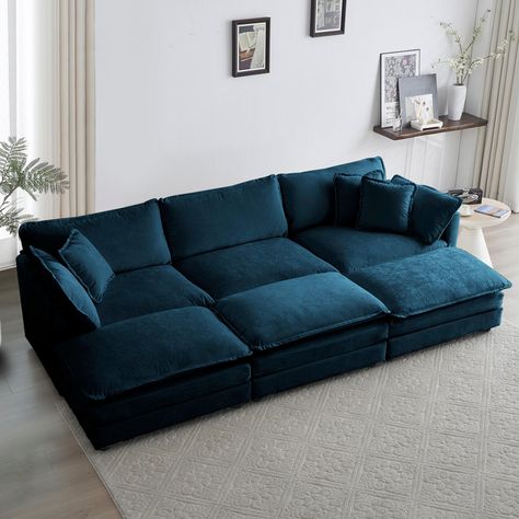 PRICES MAY VARY. 【Flexible Combination】This deep seat sectional sofa is not a fixed combination, it’s easily converted to an L-shaped sofa, a couch bed, or a loveseat. You can place the sectional as any module you like. 【Ultimate Comfort】Comfy cloud sofa sleeper features a double thick cushion with high-density foam padding and a spring system for luxurious comfort and support, greatly avoiding collapse during long-term use. 【Preuim Chenille Fabric】The chenille fabric is soft and skin-friendly, Mid Century Modern Couch, U Shaped Couch, U Shaped Sectional Sofa, Modular Couch, Fabric Sectional Sofas, Soft Sofa, Modern Couch, Sectional Sofa Couch, Modular Sectional Sofa