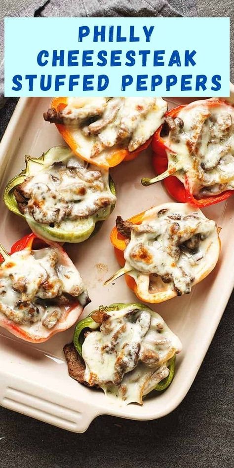 Shaved Beef Stuffed Peppers, Shaved Steak Keto Recipes, Shaved Steak Stuffed Peppers, Stuffed Peppers Philly Cheesesteak, Keto Bell Peppers Stuffed, Philly Steak Stuffed Peppers, Keto Pepper Recipes, Philly Cheese Stuffed Peppers, Keto Recipes Without Cheese