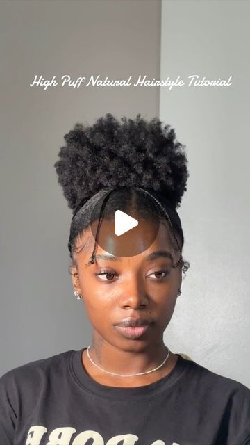 Back Puff Hairstyle, 4c High Puff Hairstyles, Middle Part Puff Natural Hair, Two Puffs Half Up Half Down Natural Hair, High Puff Natural Hair 4c, Hairstyles For 4c Hair Natural Short, Easy 4c Hairstyles Short, Cute 4c Hairstyles, High Puff Natural Hair