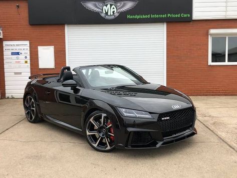 Audi TT TTRS 2.5 TFSi Quattro S-Tronic Automatic 400BHP Convertible Petrol Panther Black Crystal Effect Paintwork Audi Convertible Black, Audi Tts Coupe, Audi A5 Convertible, Audi Convertible, Tt Car, Audi Vehicles, Audi Tt Roadster, Roadster Car, Panther Black