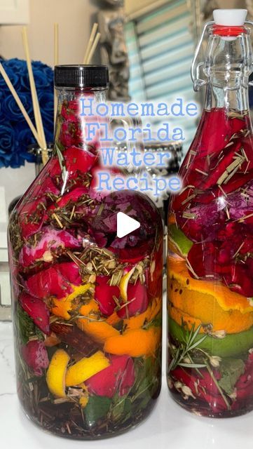 Master Manifestor✨ on Instagram: "Creating your own homemade version of Florida water feels so good 🙌🏾 You get to pick and choose your favorite herbs for their specific spiritual properties as well as add in different essential oils of your choice to maximize the scent as well as their spiritual benefit.

You can use what you are led to use. It’s all up to YOU. After all it’s your version of Florida water. So being that, it has a spicy and citrus base, you can use what you wish.  The use of  vodka is not only traditional, but it also preserves your mixture as well as infuses your concoction. Many people substitute vodka for rum or you can use rubbing alcohol if that’s all you have available. Remember when you’re creating something using your own intentions and following your own spirit, Florida Water Recipe, Full Moon Cycle, Master Manifestor, Herbal Academy, Witch Rituals, Florida Water, Spiritual Bath, Moon Cycle, Short Prayers