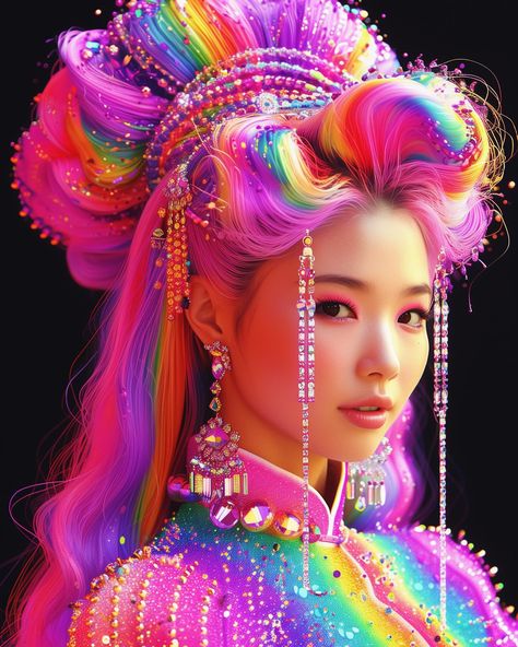 Life is too short to have boring hair. 🌈✨ . . . #RainbowLocks #HairGoals #ColorfulLife Pastel Hairstyles, Candy Fashion, Candy Clothes, High Fashion Hair, Hey Siri, Candy Makeup, Rainbow Unicorn Party, Candy Hair, Boring Hair