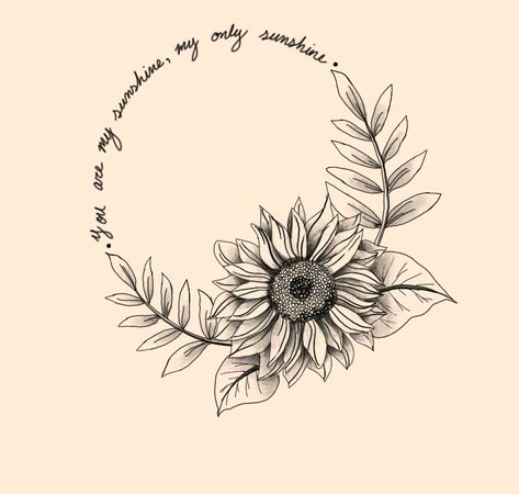 Life Is Short But Sweet For Certain Tattoo, Sunflower Vines Tattoo, Dream Catcher Sunflower Tattoo, Sunflower Wreath Tattoo, Sunflower Bible Verse Tattoo, You Are My Sunshine Tattoo With Sunflower, Meaningful Sunflower Tattoo, Let Them With Flowers Tattoo, Sun Memorial Tattoo