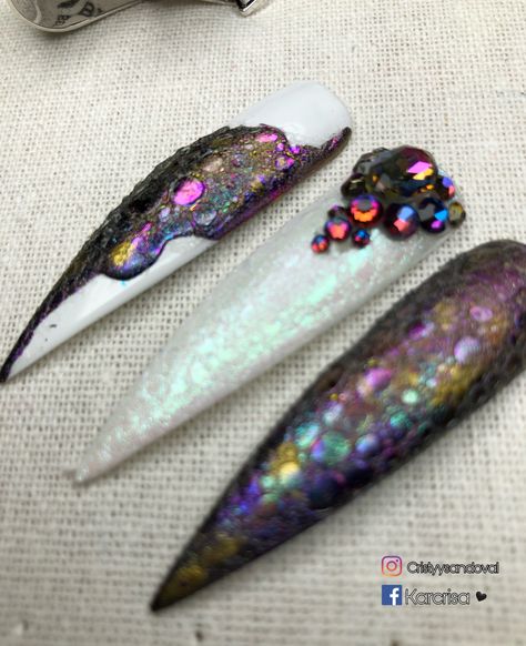 Dragon Skin Nails, Dragon Scale Nails Designs, Dragon Egg Nails, Dragon Skin, Skin, Nails, Beauty