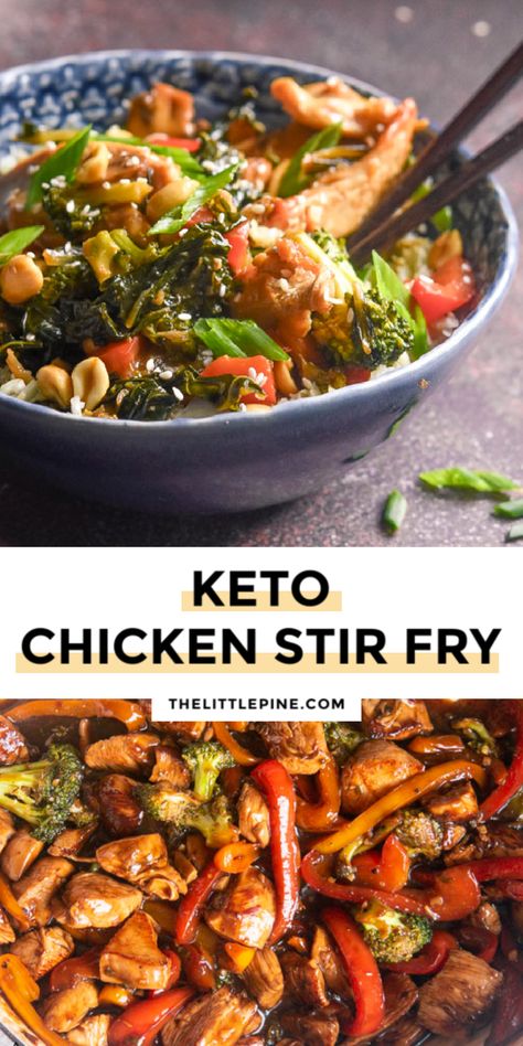 Low Cholesterol Stir Fry, Low Carb Chicken Stir Fry Recipes, Low Carb Stir Fry Chicken, Chicken Stirfry Healthy Low Carb, Keto Asian Food, Keto Chinese Food Recipes, Low Carb Stir Fry Recipes, Low Carb Chinese Recipes, Chicken Stir Fry Keto