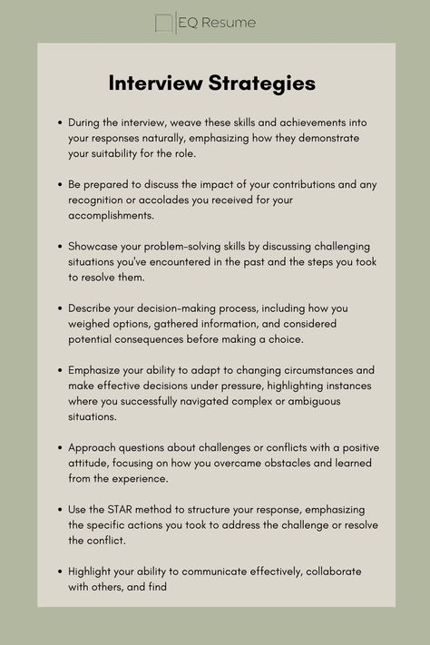 Prepare like a pro with EQ Resume! Discover effective interview strategies to excel in your job interviews. From preparation to follow-up, we've got you covered. #interviewstrategies #EQResume #careeradvice #jobsearch #interviewtips #interviewprep #careerdevelopment #jobhunt #professionalgrowth #interviewsuccess End Of Interview Questions, Interview Preparation Tips, Interview Responses, Promotion Interview Tips, Preparing For Job Interview, Job Interview Strengths And Weaknesses, How To Reply To A Job Interview Email, Competency Interview Questions, Job Preparation