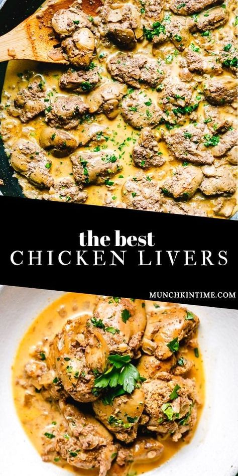 Chicken Liver And Onions, Sauteed Chicken Recipes, Cooking Chicken Livers, Chicken Livers Recipe, Livers Recipe, Liver And Onions Recipe, Offal Recipes, Gizzards Recipe, Sautéed Chicken