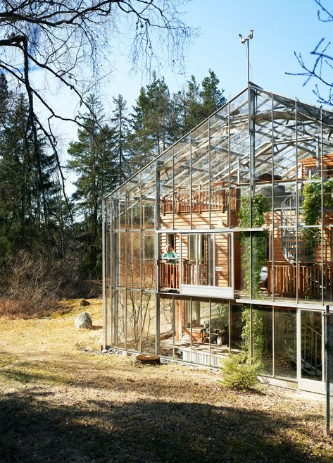 How Sweden Became the Surprising Center of the Greenhouse Home Movement - Dwell Contemporary Greenhouses, Greenhouse Home, Timber Buildings, The Greenhouse, Earthship, Television Program, Back Gardens, Sustainable Home, Scandinavian Home