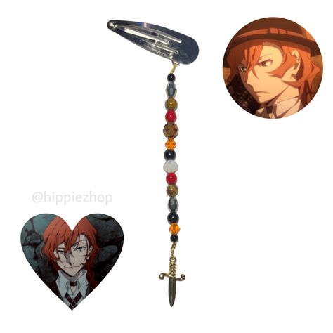 chuuya bungo stray dogs
anime
hair clip aesthetic 
hippiezhop Chuuya Bracelet, Bsd Bracelet, Bungou Stray Dogs Atsushi, Nakahara Chuuya, Chuuya Nakahara, Kandi Bracelets, Dog Crafts, Silly Dogs, Handmade Jewelry Tutorials