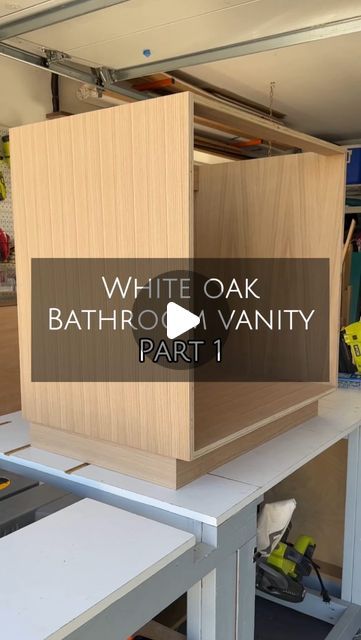 Natalie Park | DIY, Builds & Design on Instagram: "The WHITE OAK BATHROOM VANITY build has started! 🤍 

Yes, another custom vanity and I’m all for it! I know the walnut double vanity isn’t totally done yet, but had to get started on this one! This one is a single vanity and slightly simpler, but oh so pretty too. 

I made rabbets on the sides and bottom pieces in order to fit the 1/4” back panel in flush since both sides are exposed. I also decided to connect the base with the main vanity too.

I’ll be sharing the whole process of this build with more details in my stories as I always do, so don’t forget to LIKE, COMMENT, SAVE, and FOLLOW along to see this white oak vanity come to life! 😘
.
.
.
.
.
#whiteoak #whiteoakvanity #customvanity #parkplaceabode #diyprojects #diyhome #homediy #ho Diy Double Vanity, Bathroom Vanity Build, White Oak Bathroom Vanity, White Oak Bathroom, White Oak Vanity, Oak Vanity, Oak Bathroom Vanity, Diy Bathroom Vanity, Oak Bathroom