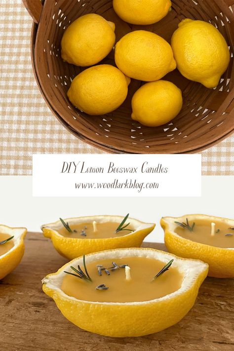 Lemon Candles Diy, Scented Beeswax Candles Diy, Lemon Activities, Woodlark Blog, Homemade Citronella Candles, Lemon Candles, Making Beeswax Candles, Lemon Scented Candle, Lemongrass Candle