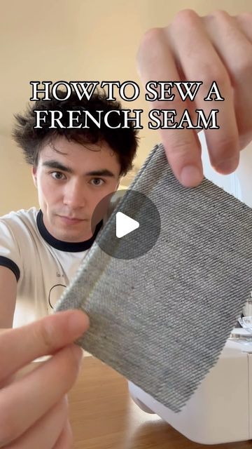 Gucci Clone on Instagram: "How I sew a French seam. I rarely use this seam due to my laziness and lack of planning, but it’s incredibly useful when working with fraying materials. Let me know what you think !  #frenchseam #sewing #diy #fashion #design #textile #explore" How To Sew French Seams, French Hem Sewing Tutorials, Sewing French Seams, French Seam Corners, How To Sew A French Seam, How To Sew Edges Of Fabric, French Seam Tutorial, French Hem, Finishing Seams