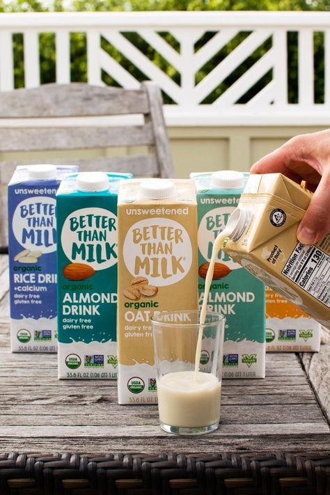 Better Than Milk Organic Drinks Reviews and Information - Dairy-Free Milk Beverages made with Italian Mountain Spring Water. Certified Organic, Vegan, and Made with Simple, Pure Ingredients. Oat Milk, Almond Milk, and Rice Milks. Milk Beverages, Pasta Food Recipes, Almond Rice, Recipes Chili, Organic Drinks, Cake Pizza, Organic Packaging, Mountain Spring, Milk Brands