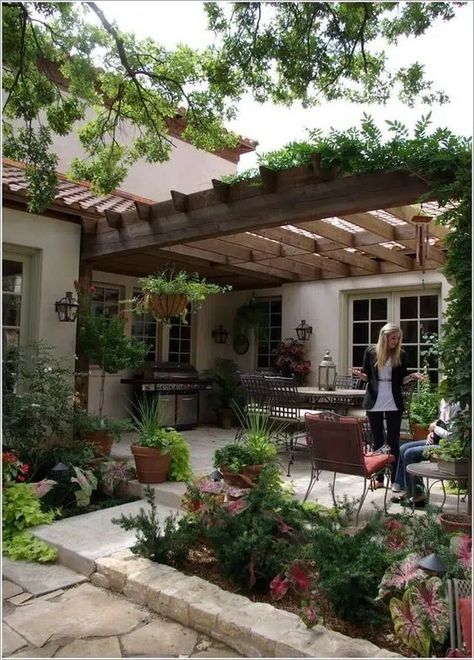 10 Stunning Covered Patio Ideas You Can Start This Weekend - Poggesi® USA Roof Addition, Pergola Diy, Pergola Design, Backyard Pergola, Patio Roof, Pergola Kits, Diy Pergola, Pergola Patio, Small Backyard Patio