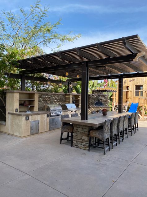 Pizza Area, House Backyard Ideas, Outdoor Grill Station, Area Gourmet, Diy Backyard Patio, Build Outdoor Kitchen, Grill Station, House Backyard, Backyard Bar