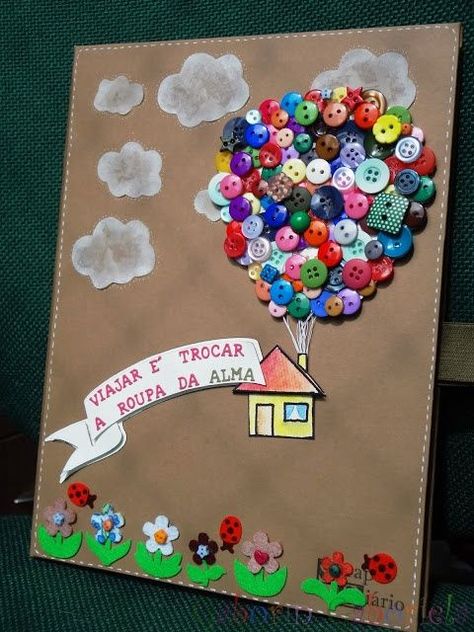 Smash Book, Button Crafts, Card With Buttons, Scrapbook Cover, Crafts With Pictures, Cover Ideas, Button Art, Scrapbook Journal, Craft Activities