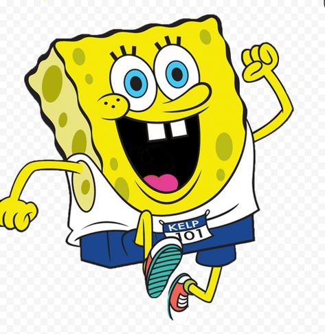 Running Cartoon Character, Spongebob Running, Spongebob Run, Running Cartoon, Original Background, Cartoons Png, No Background, Spongebob Squarepants, Sports Theme