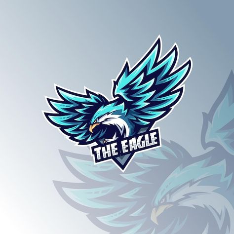 Blue Eagle Aesthetic, Eagle Mascot Logo, Blue Eagle Logo, Cricket Logo Design, Eagle Logo Design, Logo Phoenix, Falcon Hawk, Cricket Logo, Bus Skin Design